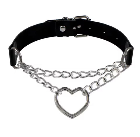 Choker chaîne cœur