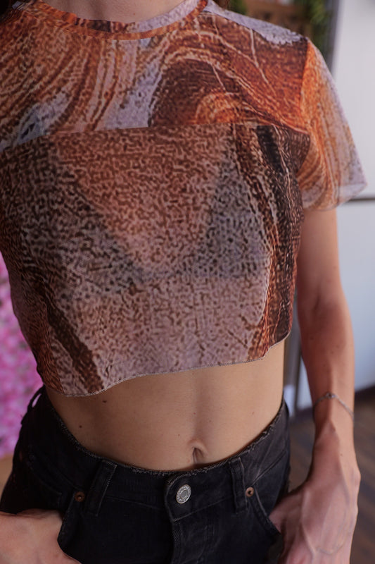 Crop Tulle Orange
