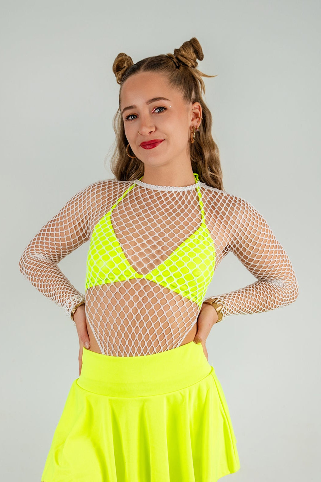 White Fishnet Body