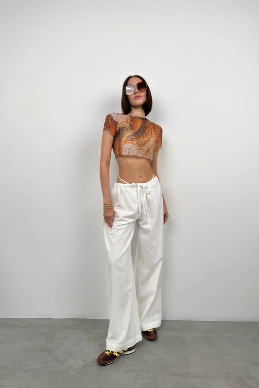 Crop Tulle Orange