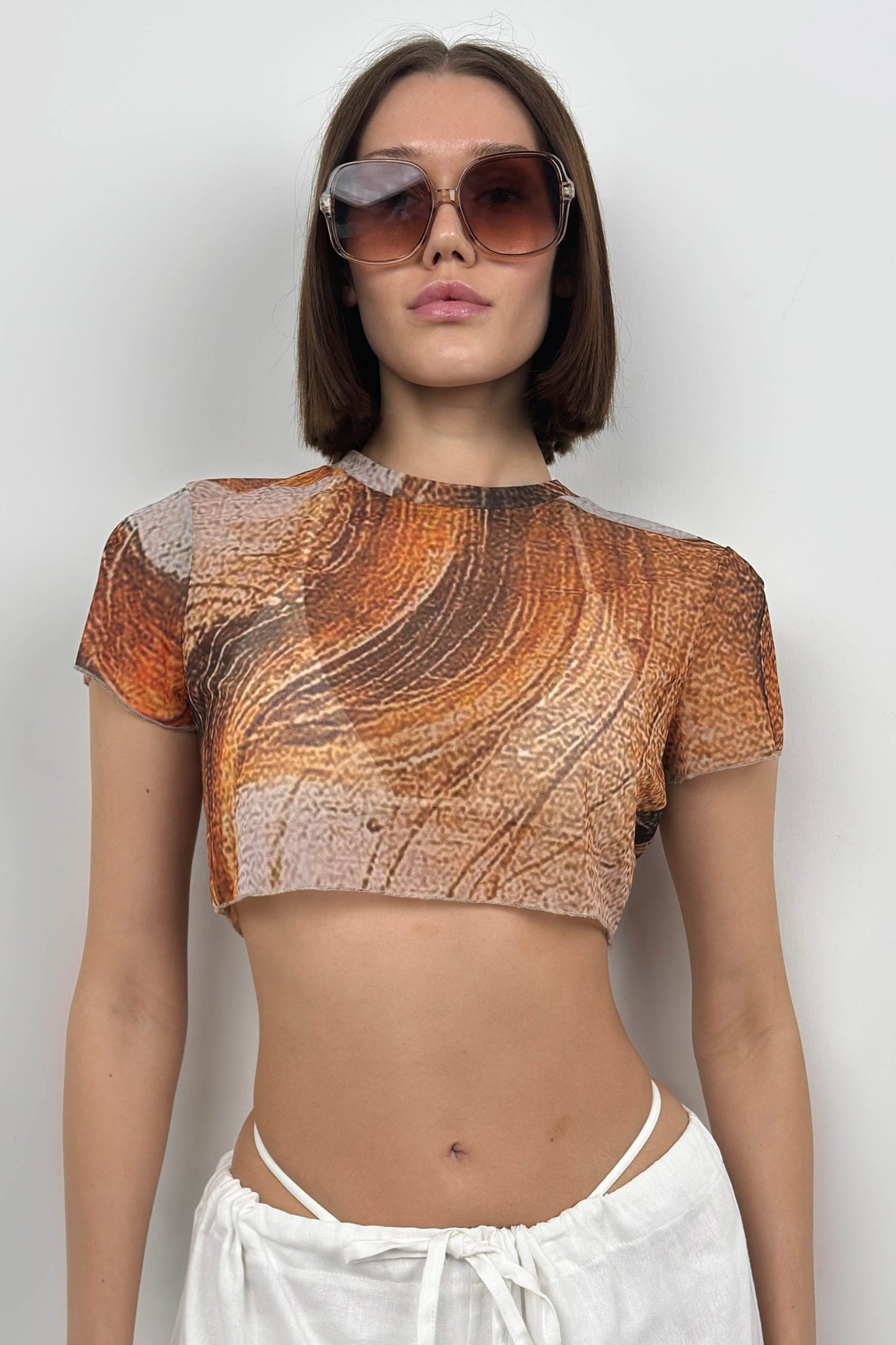 Crop Tulle Orange