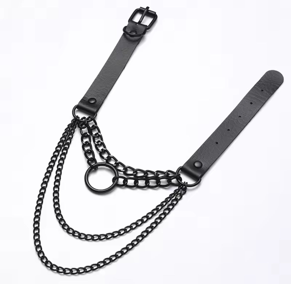 Choker chaînes noires