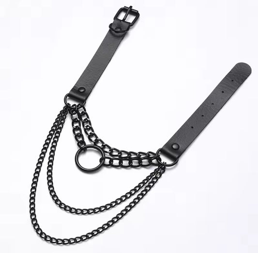 Choker chaînes noires
