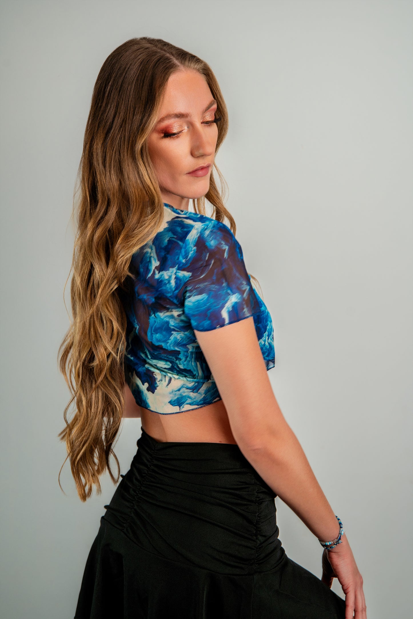 Crop Tulle Bleu