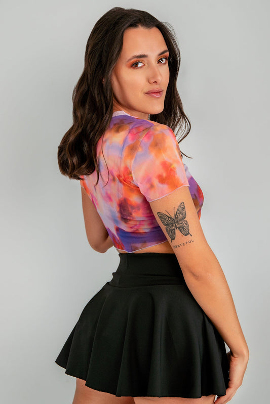 Crop Tulle Rose